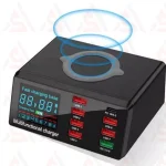 شارژرو تستر 8 پورت مجهز به فست شارژ وایرلس 100 وات